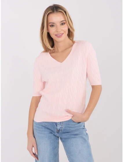 Sweter PM SW B model 21821376 jasny różowy - FPrice Sweter PM SW B model 21821376 jasny różowy - FPrice