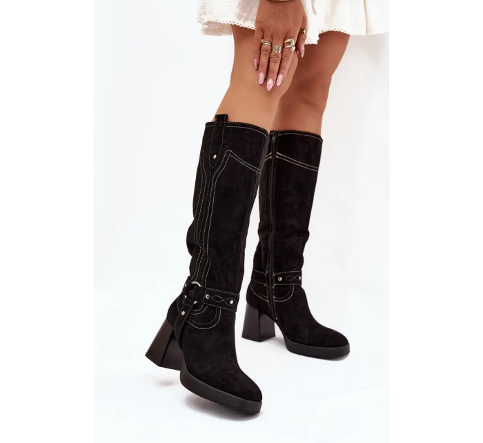 Kozačky na podpatku model 216796 Step in style Kozačky na podpatku model 216796 Step in style