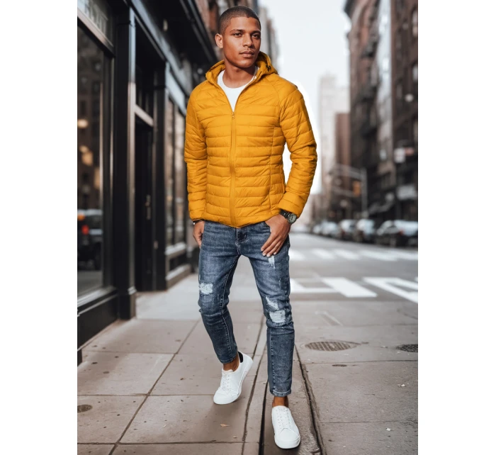 Pánská přechodná prošívaná žlutá bunda FashionStreet TX4407