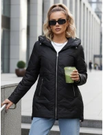 Dámská přechodná prošívaná bunda s kapucí černá FashionStreet TY5611 Dámská přechodná prošívaná bunda s kapucí černá FashionStreet TY5611