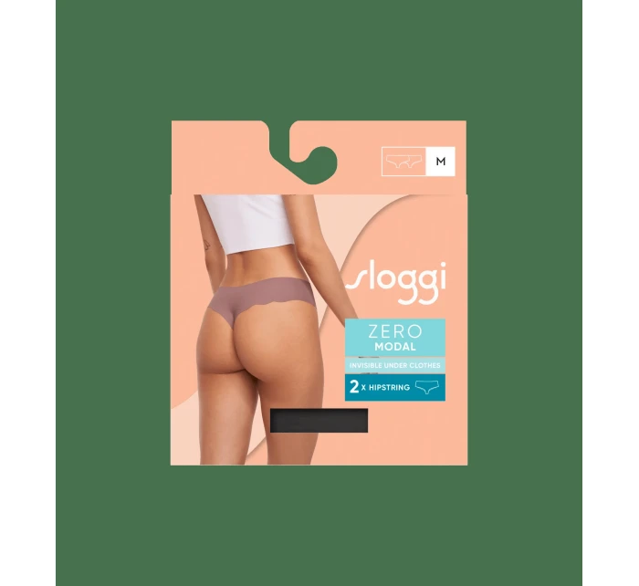 Dámské kalhotky ZERO Modal 2.0 Hipstring 2P - BLACK - černé 0004 - SLOGGI