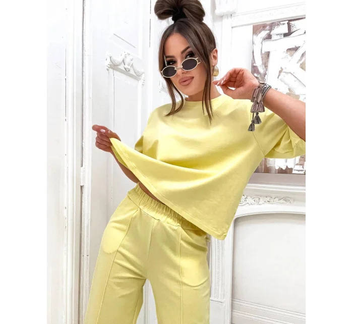 Žlutý dámský bavlněný oversize komplet model 21151857 - Moon