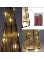 VÁNOČNÍ STROMEK DEKORATIVNÍ ZLATÝ VEDL TEPLÁ BÍLÁ 40CM