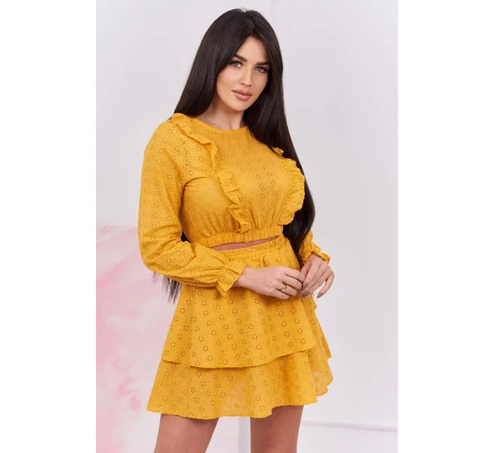 Hořčicové boho šaty