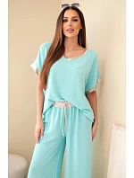 Komplet z viskózy se zlatým lemováním mátový Komplet z viskózy se zlatým lemováním mátový