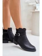 Zateplené Boty Na Plochém Podpatku Se Páskem Černé model 21675492 - EVENTO Zateplené Boty Na Plochém Podpatku Se Páskem Černé model 21675492 - EVENTO