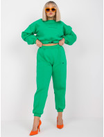 Zelená tepláková souprava větší velikosti s kalhotami Maleah