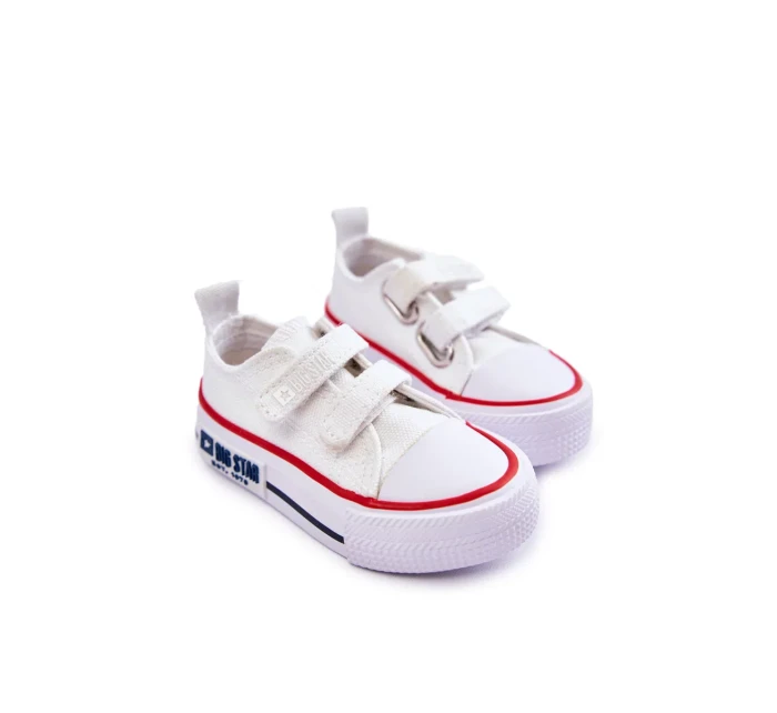 Dětské látkové tenisky se suchým zipem BIG STAR KK374079 Bílá