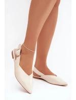 Dámské lakované baleríny s přezkou Rinalle – béžové