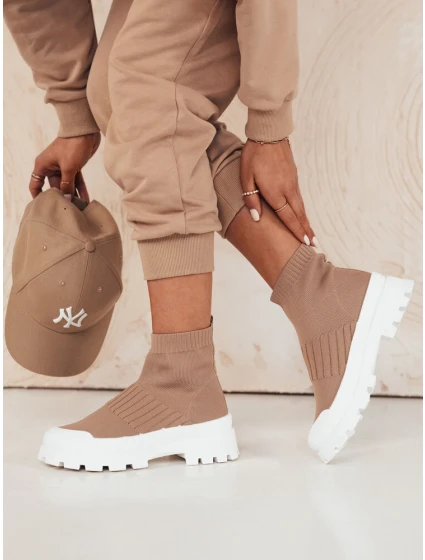 Dámské ponožkové boty ORCE beige Dstreet ZY0471