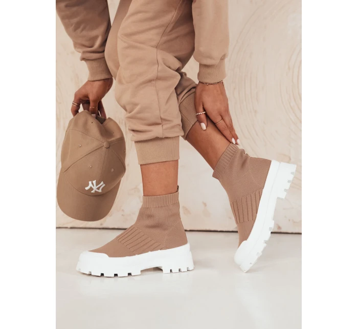 Dámské ponožkové boty ORCE beige Dstreet ZY0471