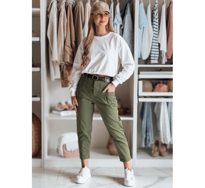 Dámské chinos kalhoty CHINOSKA khaki FashionStreet kalhoty UY2558