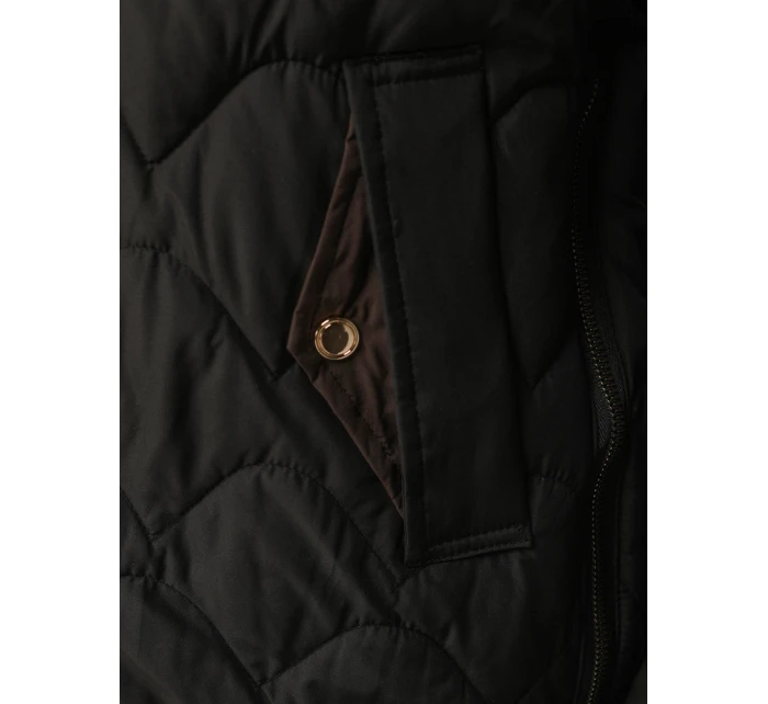Kurtka przejściowa damska pikowana z kapturem czarna model 22025129 - FashionStreet