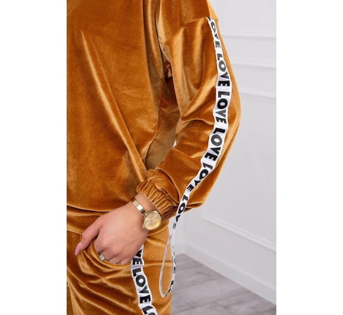 model 21753112 velbloudí velurová sada - K-Fashion model 21753112 velbloudí velurová sada - K-Fashion