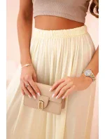 Široké dámské kalhoty s elastickým pasem žlutý