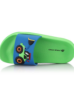 Dětské letní pantofle ALPINE PRO OKIFO neon green gecko