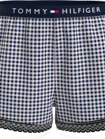 Dámské pyžamové šortky WOVEN SHORT PRINT UW0UW04944 02G tm. modro-bílé - Tommy Hilfiger