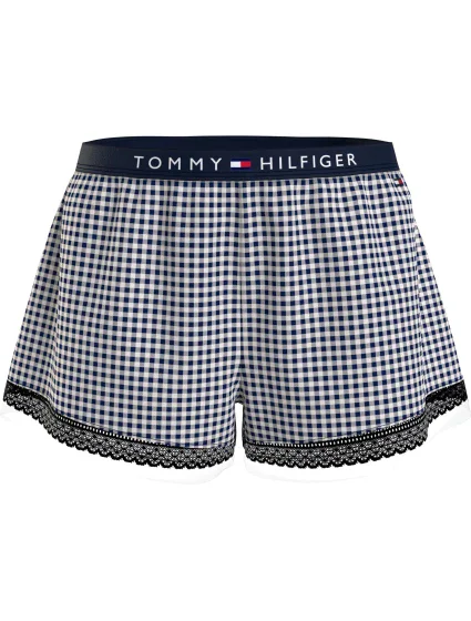 Dámské pyžamové šortky WOVEN SHORT PRINT UW0UW04944 02G tm. modro-bílé - Tommy Hilfiger Dámské pyžamové šortky WOVEN SHORT PRINT UW0UW04944 02G tm. modro-bílé - Tommy Hilfiger