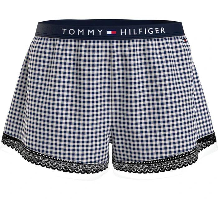 Dámské pyžamové šortky WOVEN SHORT PRINT UW0UW04944 02G tm. modro-bílé - Tommy Hilfiger Dámské pyžamové šortky WOVEN SHORT PRINT UW0UW04944 02G tm. modro-bílé - Tommy Hilfiger