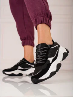 Luxusní dámské tenisky černé bez podpatku