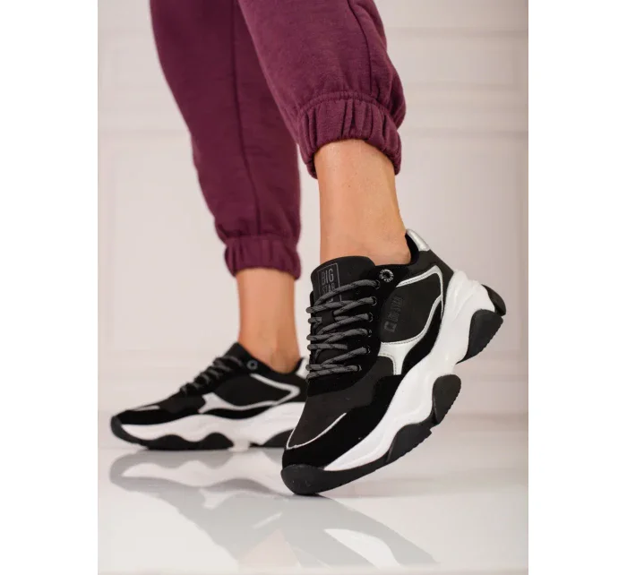 Luxusní dámské tenisky černé bez podpatku Luxusní dámské tenisky černé bez podpatku