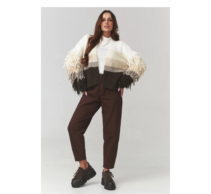 Svetr na zapínání  model 220771 Makadamia