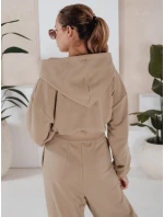 Dámský komplet širokých kalhot a mikiny MINALIA beige FashionStreet AY0918