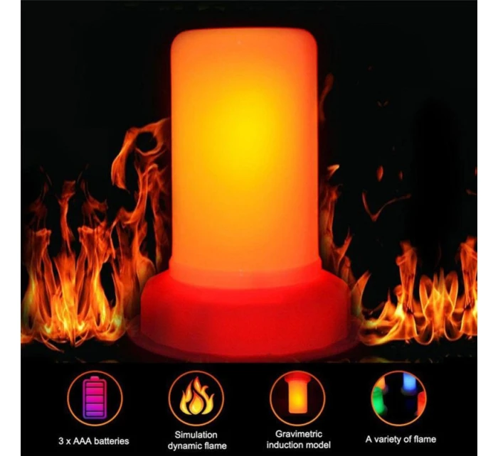 LED svíčka s efektem plamene 7,5x9,5 cm LED svíčka s efektem plamene 7,5x9,5 cm