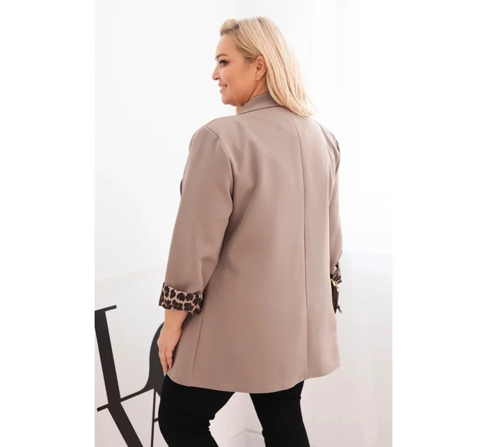Dámská bunda Plus Size s podšívkou v model 21750332 vzoru fango - K-Fashion Dámská bunda Plus Size s podšívkou v model 21750332 vzoru fango - K-Fashion