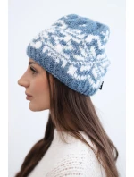 Dámská zimní vlněná čepice s ozdobnými krystalky K399 černá