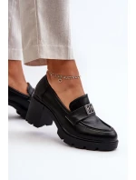 Dámské polobotky na podpatku s ozdobou Černé model 21655240 - Boto Dámské polobotky na podpatku s ozdobou Černé model 21655240 - Boto