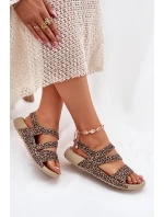 Dámské Kožené Sandály model 21698634 Leopard - Zazoo