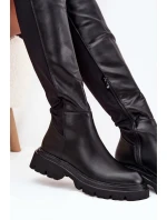 dámské kozačky z eko kůže černé model 21710947 - Boto