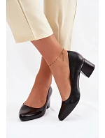 Lodičky na podpatku model 22095176 Černé - VINCEZA