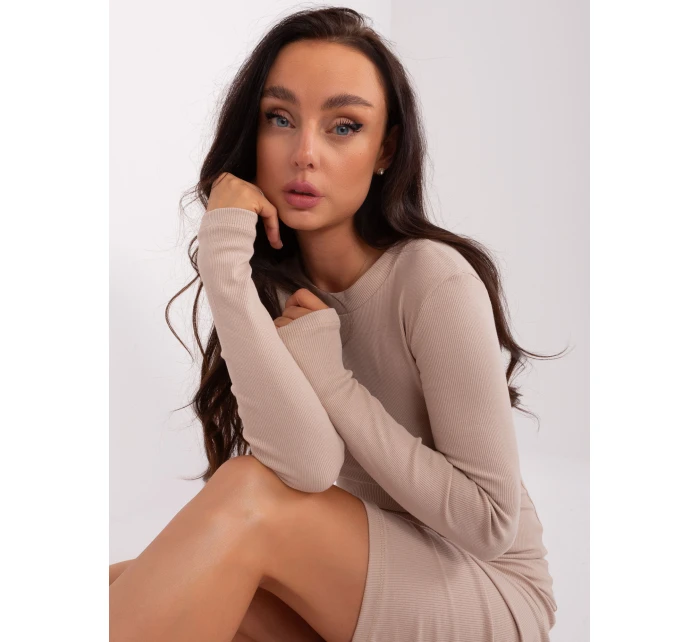 Sukienka RV SK model 18843735 jasny beżowy - FPrice Sukienka RV SK model 18843735 jasny beżowy - FPrice