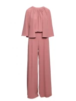 Kombinéza s širokými rukávy a zády růžová model 20966214 - STYLOVE Kombinéza s širokými rukávy a zády růžová model 20966214 - STYLOVE