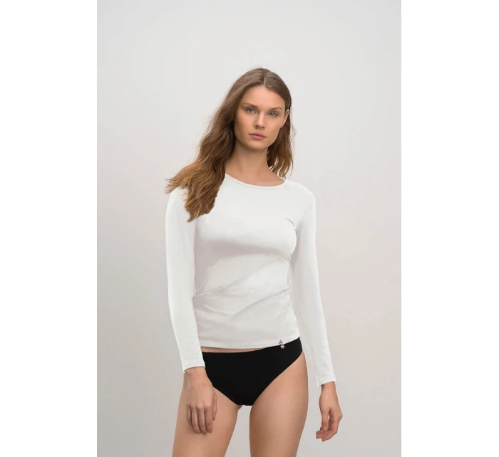 Dámské triko s dlouhým rukávem 21921 Bílá - Vamp Dámské triko s dlouhým rukávem 21921 Bílá - Vamp