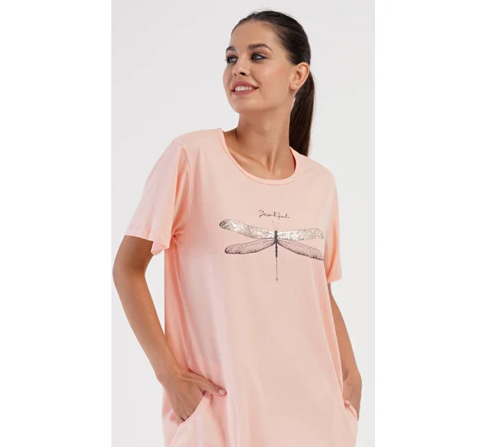 Dámské domácí šaty s krátkým rukávem model 20585156 - Vienetta Dámské domácí šaty s krátkým rukávem model 20585156 - Vienetta