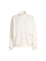 CASALL Pohodlný svetr na zip bílý CASALL Pohodlný svetr na zip bílý