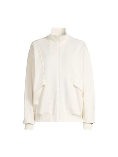 CASALL Pohodlný svetr na zip bílý