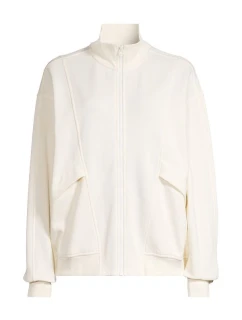 CASALL Pohodlný svetr na zip bílý