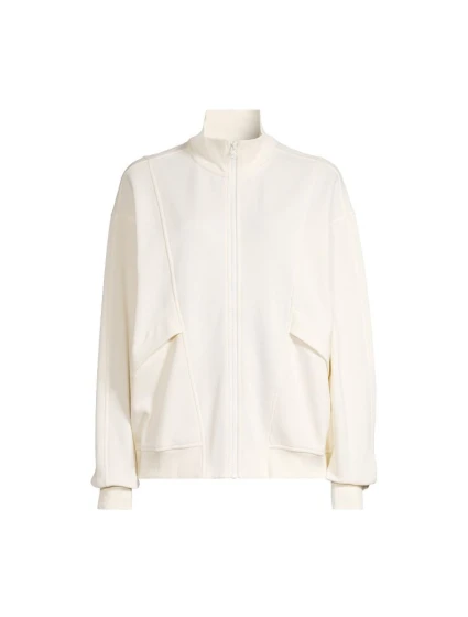 CASALL Pohodlný svetr na zip bílý CASALL Pohodlný svetr na zip bílý