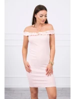 Španělské šaty s volánky pudrově růžové Španělské šaty s volánky pudrově růžové