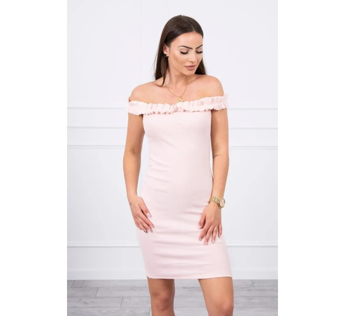 Španělské šaty s volánky pudrově růžové Španělské šaty s volánky pudrově růžové