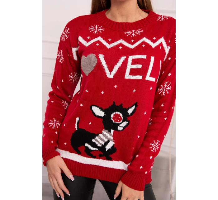 Vánoční svetr s nápisem red