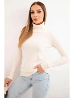 Dámský svetr z viskózy s rolákem a dlouhým rukávem béžový Dámský svetr z viskózy s rolákem a dlouhým rukávem béžový