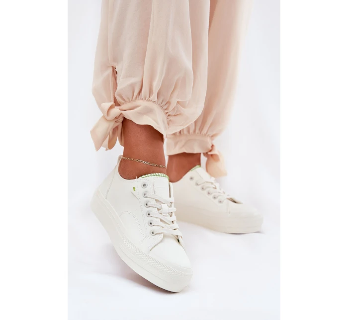 Dámské Tenisky Na Platformě Z Eko Kůže Big Star RR274A295 Bílé Dámské Tenisky Na Platformě Z Eko Kůže Big Star RR274A295 Bílé