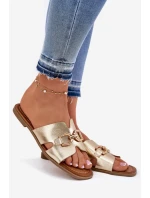 Dámské Plážové Sandály S Dekorativním Detalem Zlaté Amiresna