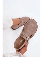 Semišové Polobotky Dámské S Přezkou  Béžové model 21703098 - Zazoo