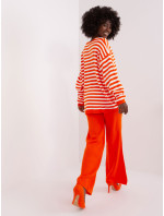 Oranžový a ecru set se širokými nohavicemi
